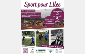 J-2 avant la semaine  Sport pour Elles  à Val de Reuil ! 